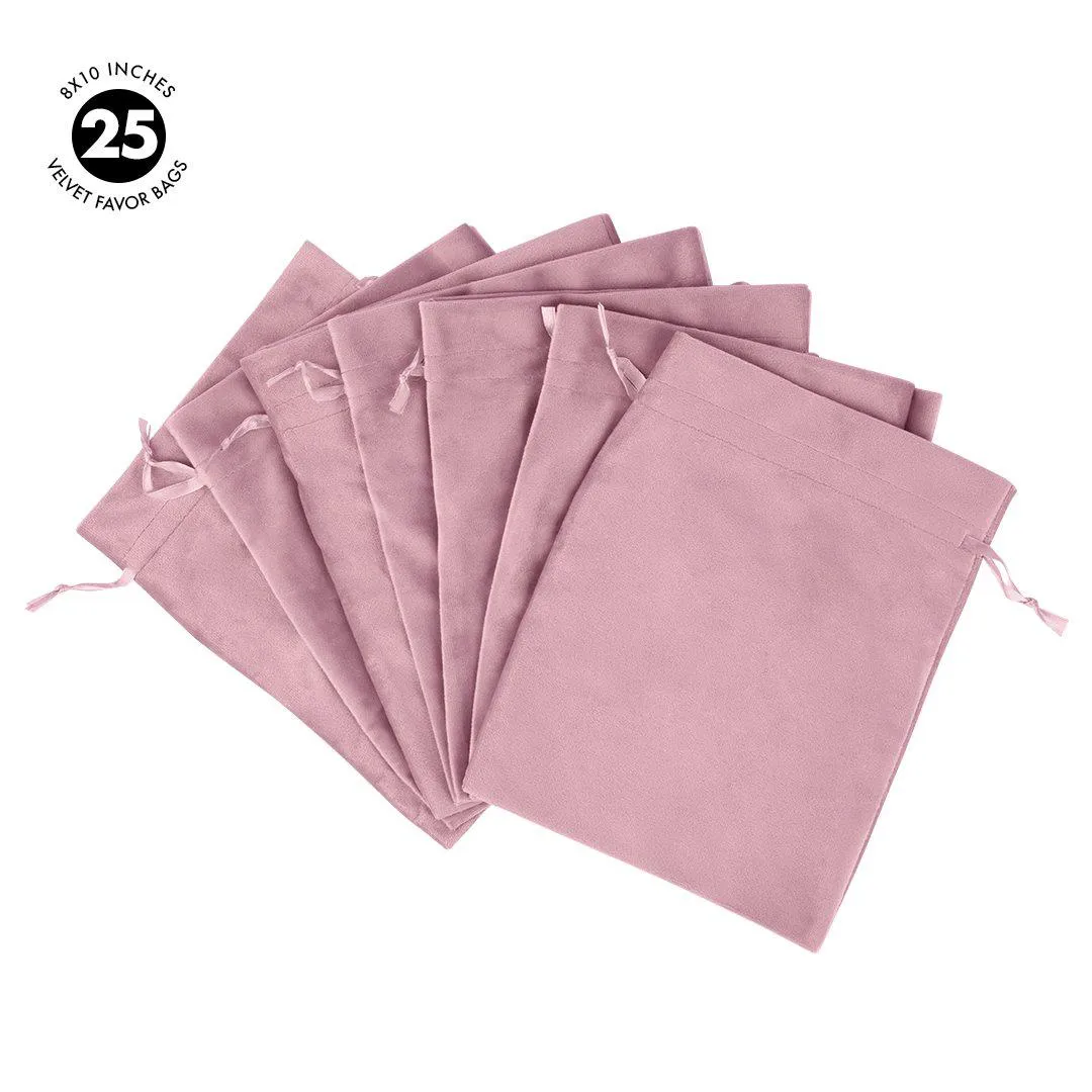 Set of 25 Velvet Drawstring Favor Bags