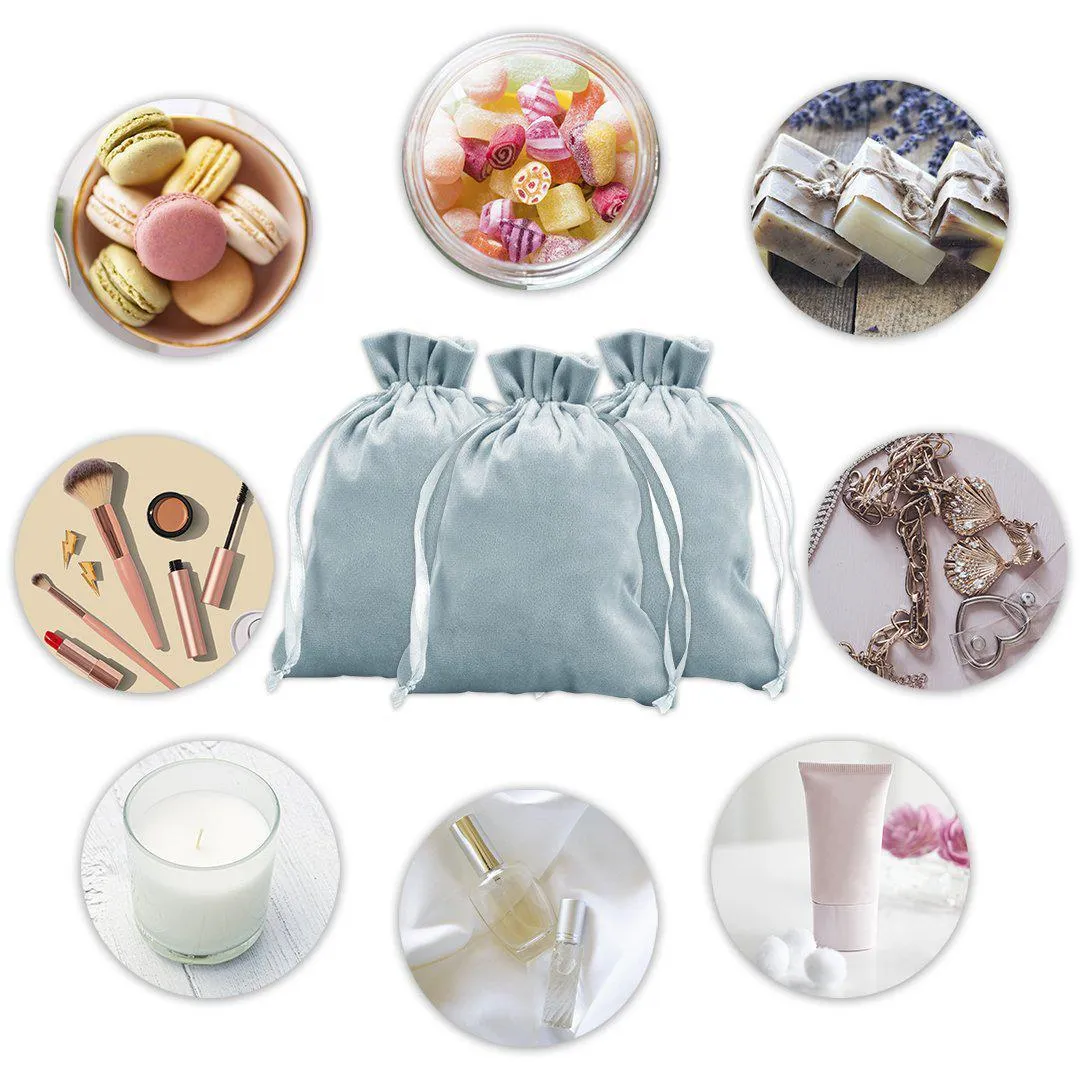 Set of 25 Velvet Drawstring Favor Bags