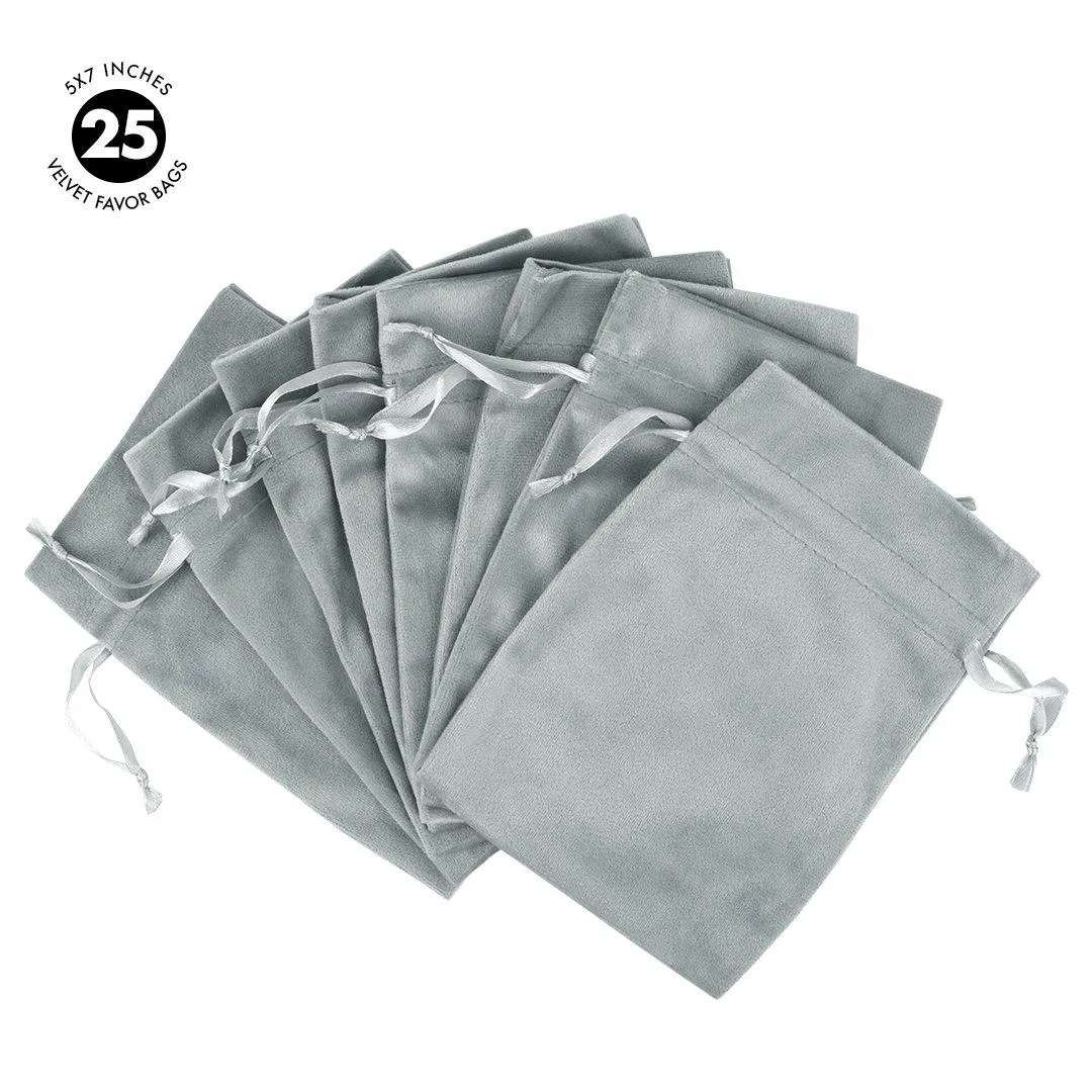 Set of 25 Velvet Drawstring Favor Bags
