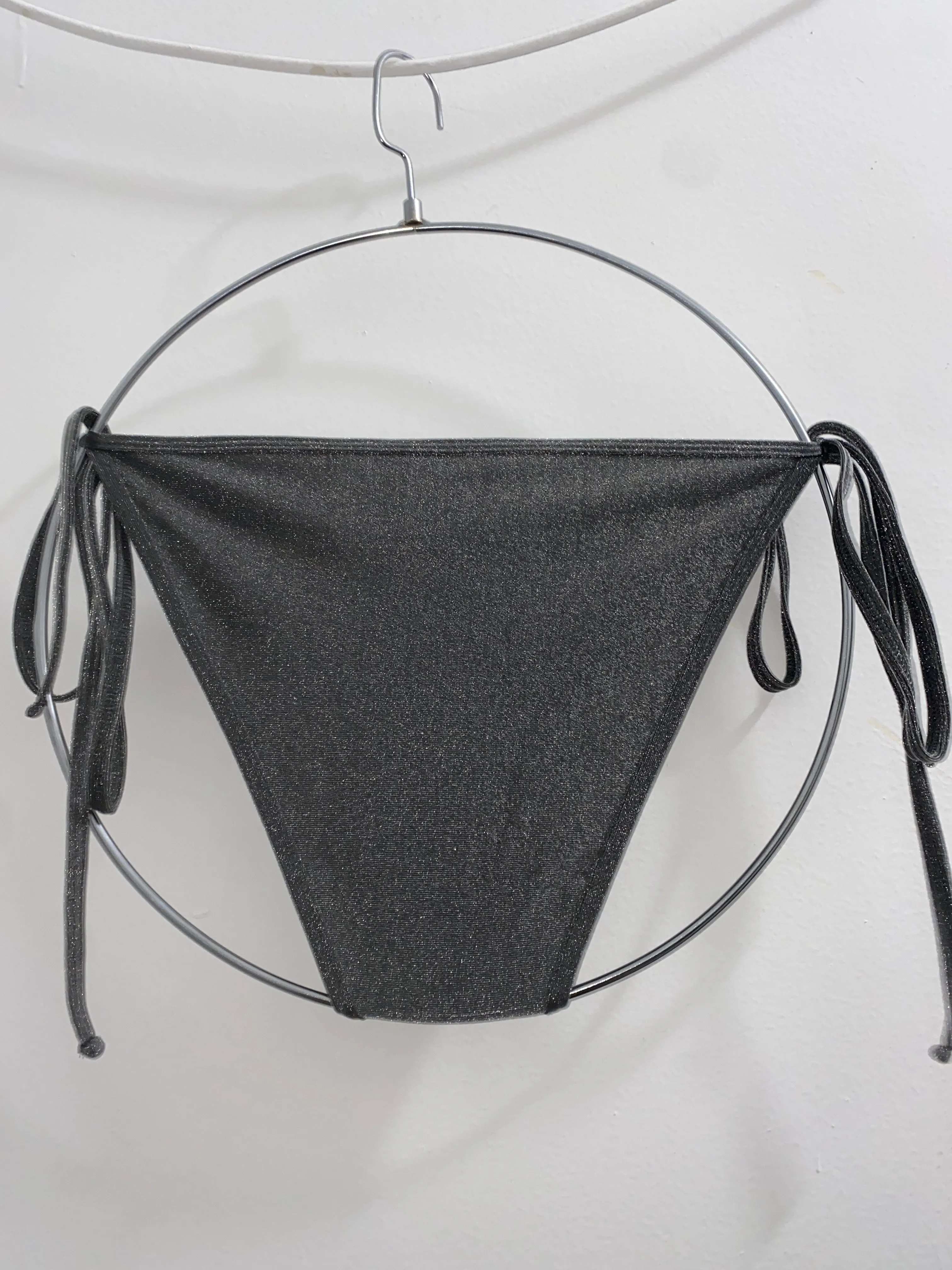 SIDE TIE BIKINI in Silver Sparkle | SAMPLE SALE