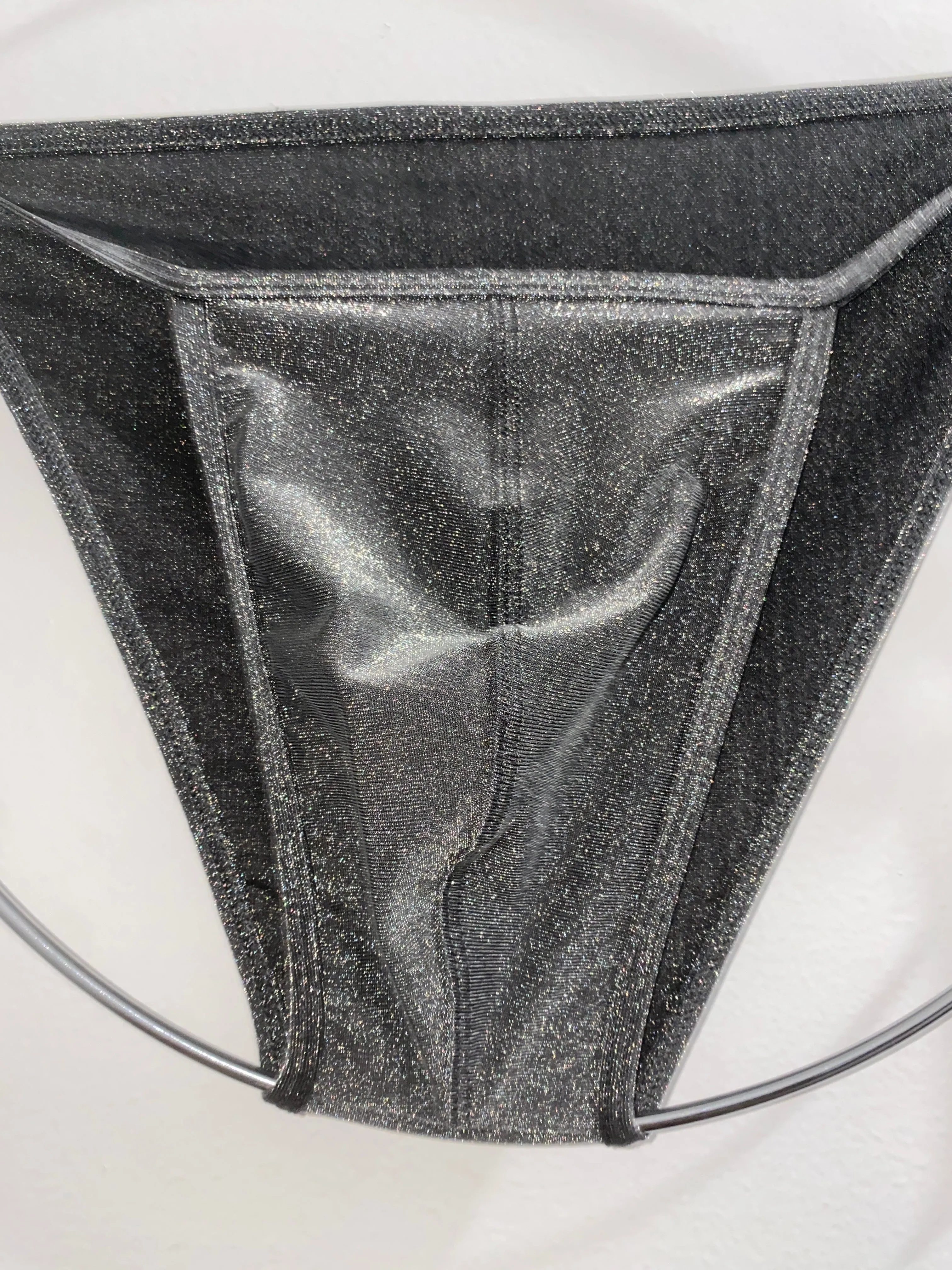 SIDE TIE BIKINI in Silver Sparkle | SAMPLE SALE