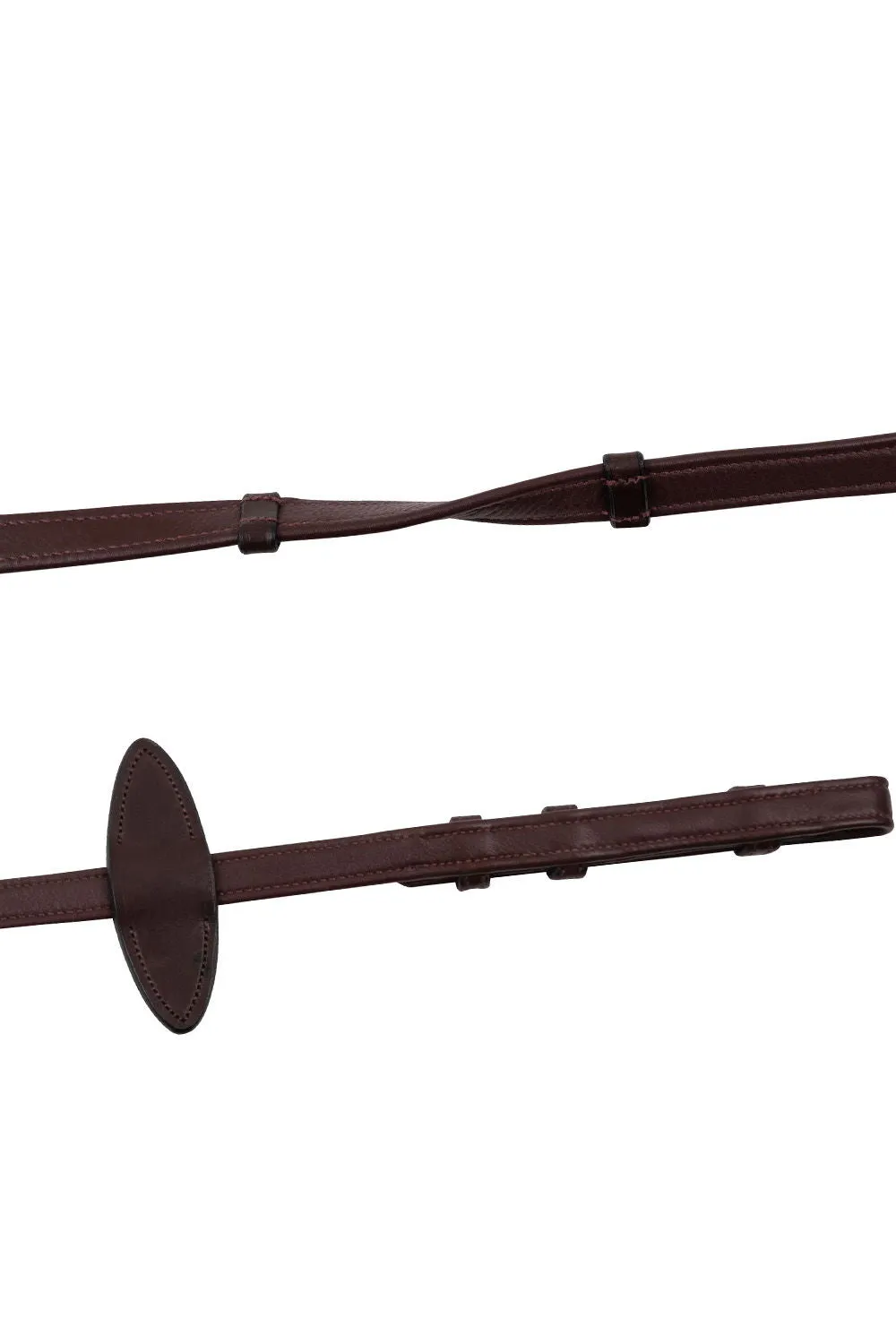 Soft Leather Reins French Hooks Organic Tanned - Brown