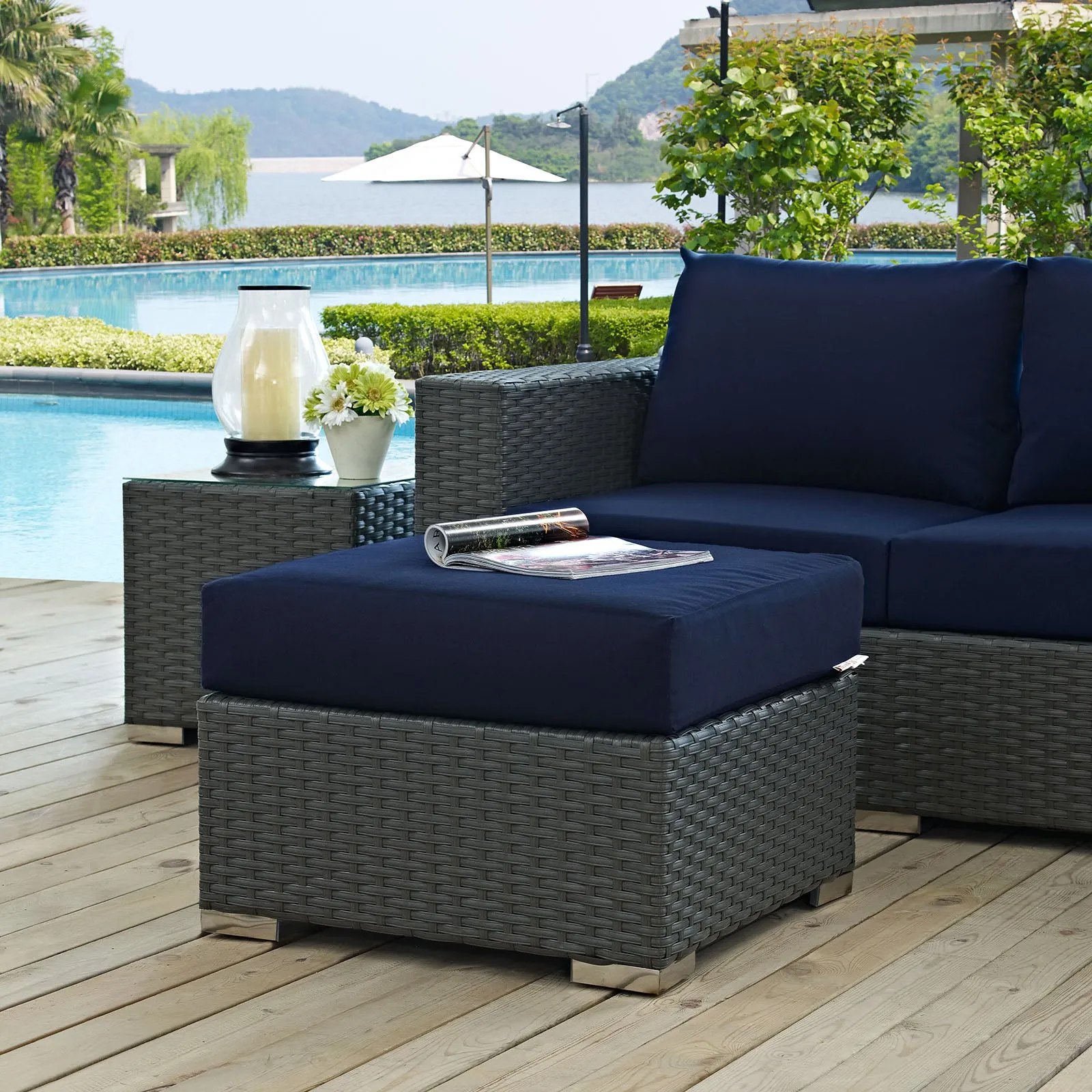 Sojourn Outdoor Patio Sunbrella Ottoman