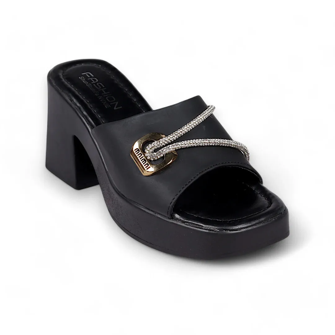 SQUARE TOE HIGH HEEL