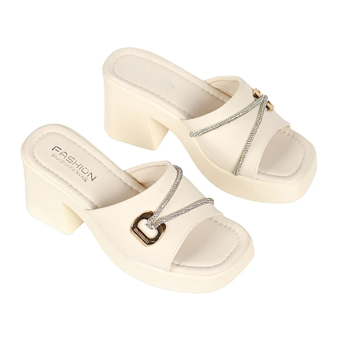 SQUARE TOE HIGH HEEL