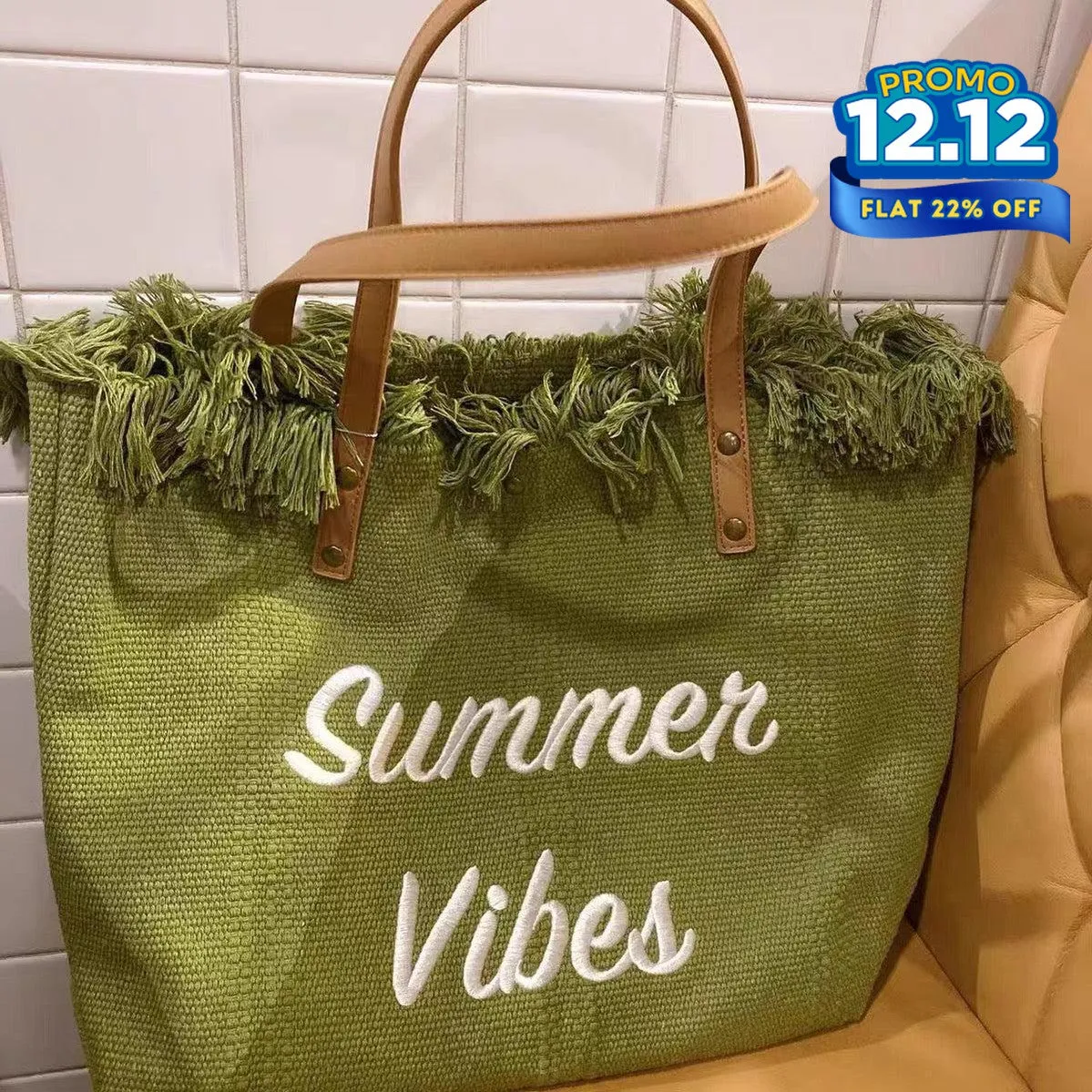 Summer Vibes Canvas Handbag