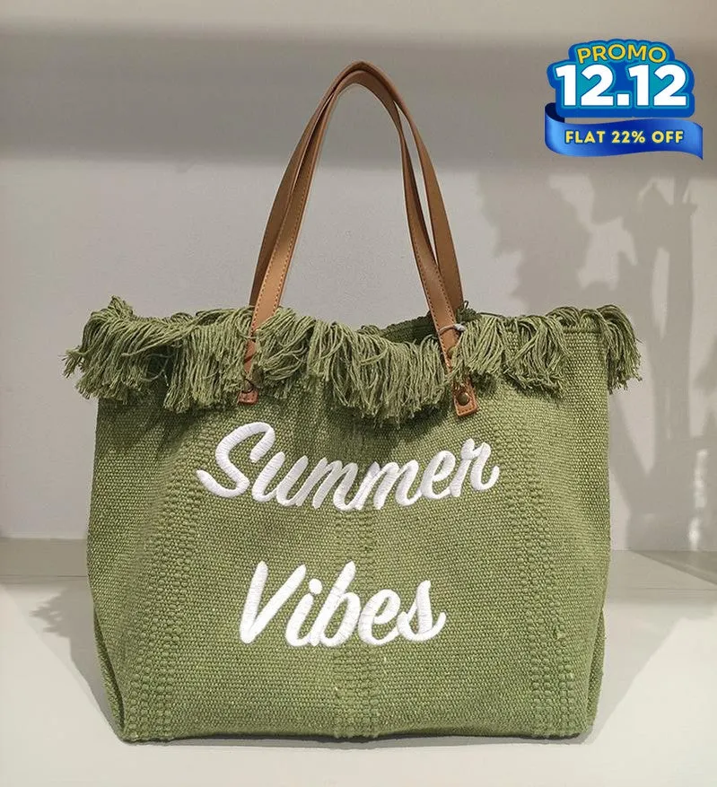 Summer Vibes Canvas Handbag