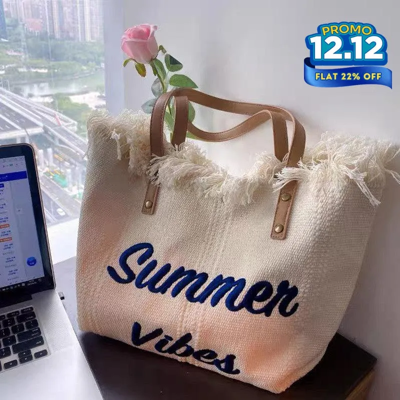 Summer Vibes Canvas Handbag