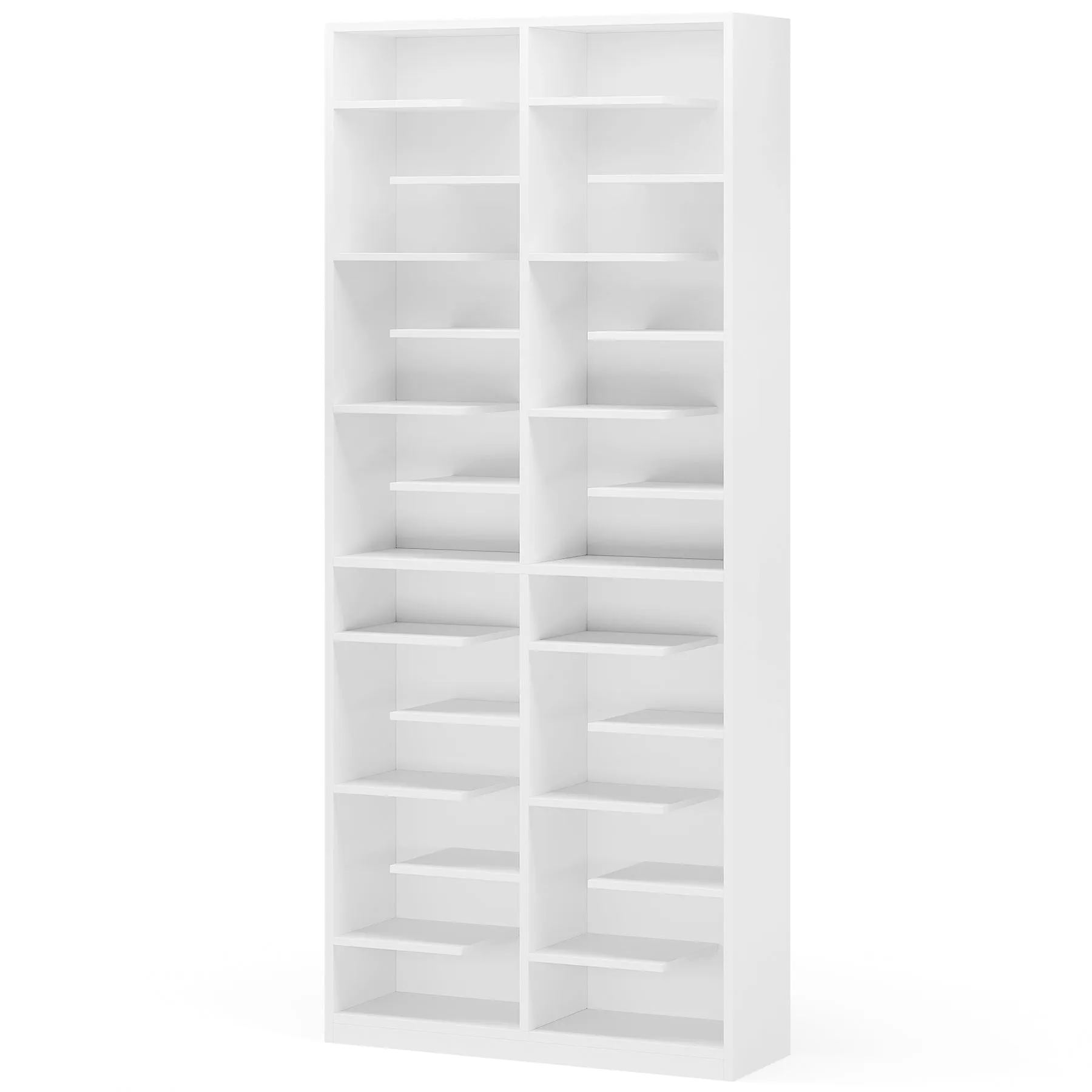Wood Shoe Cabinet, Freestanding Shoe Rack with 26 Cubbies